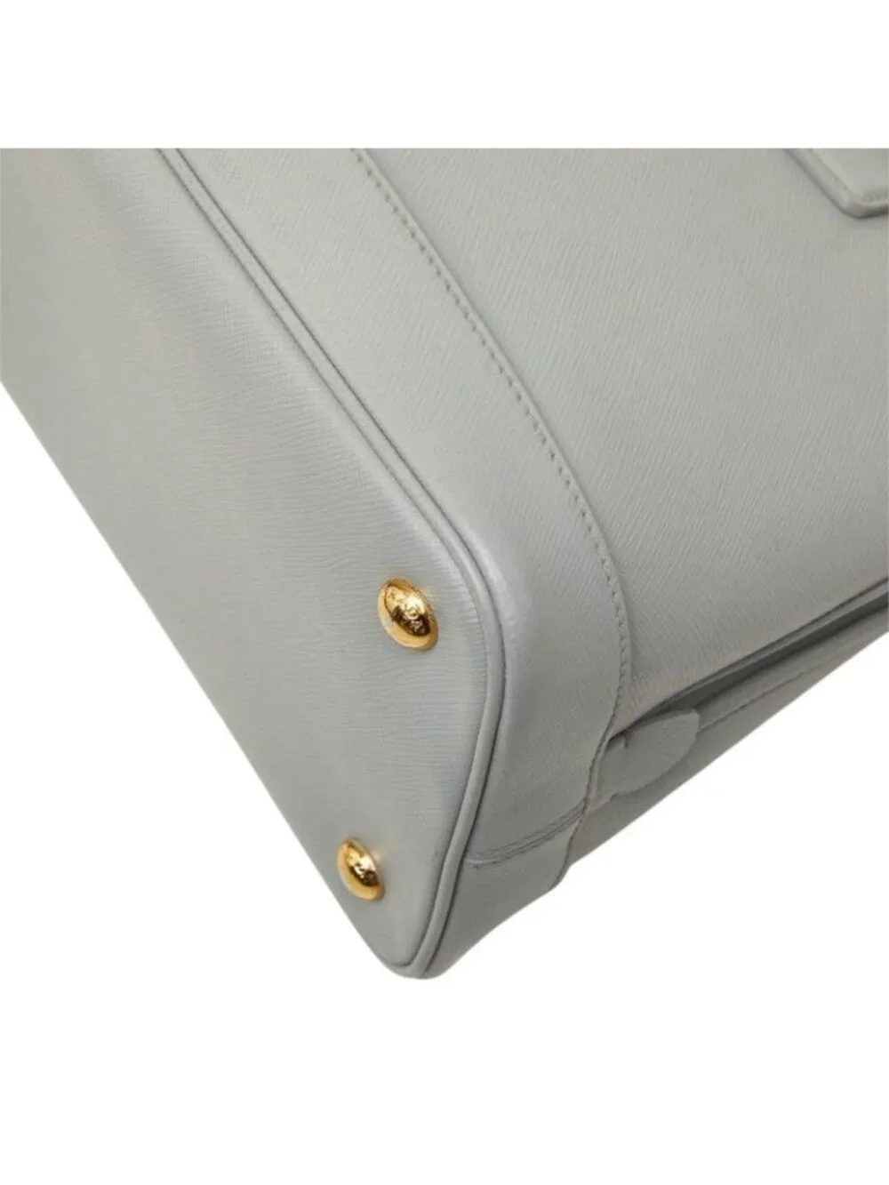 Prada Handbag Blue Gray Leather
